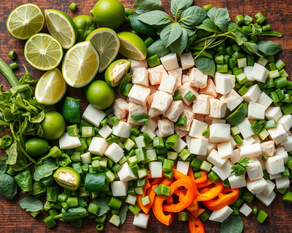 Thai green curry ingredients